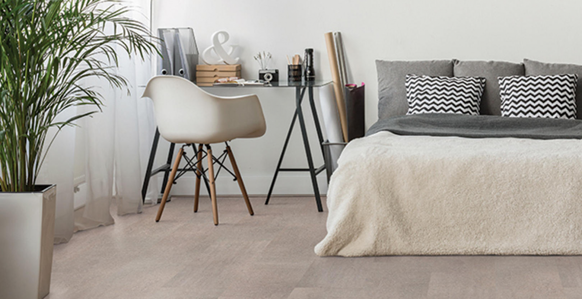 Cork flooring in living room