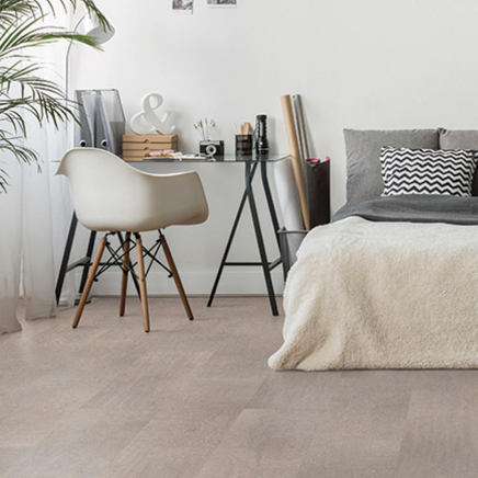 Cork flooring in living room