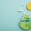Planet earth with windmills