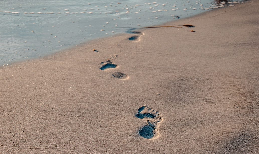 Footprints on beach