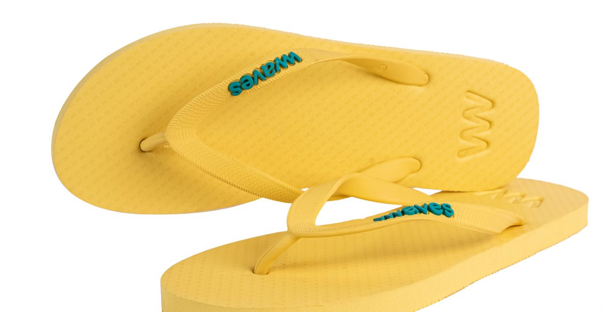 Yellow flip flops