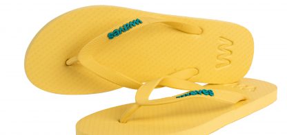 Yellow flip flops