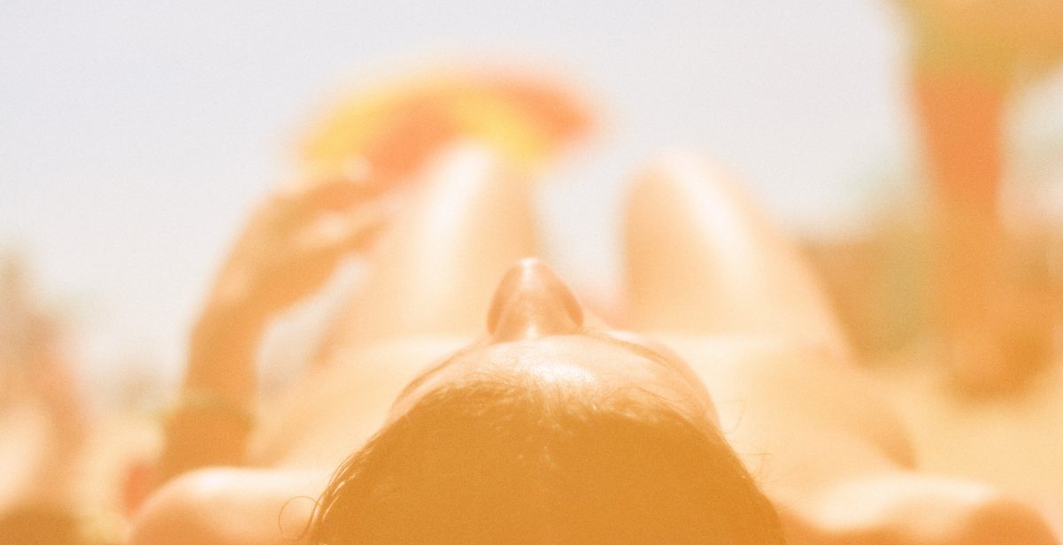 Hazy picture, woman sunbathing