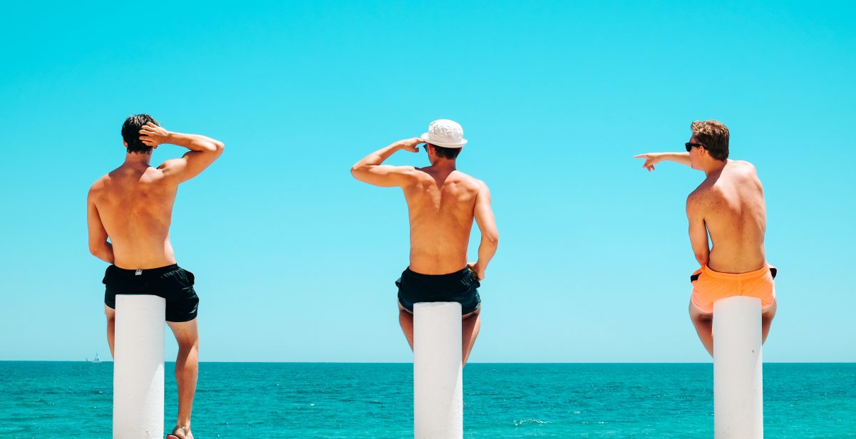 Men looking at the sea