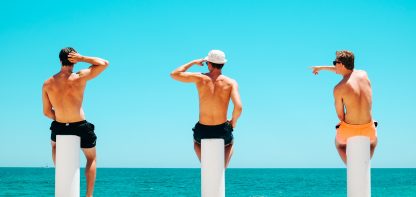 Men looking at the sea