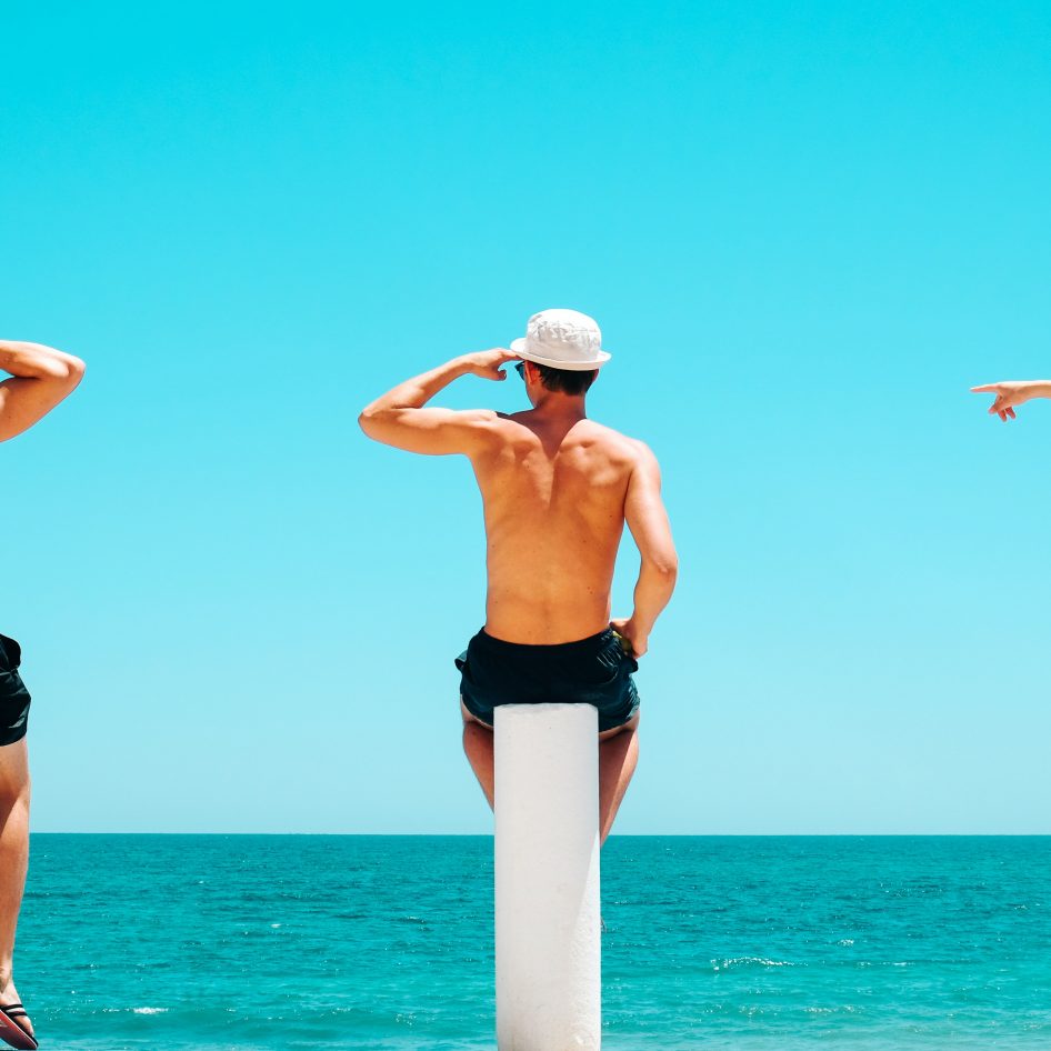 Men looking at the sea