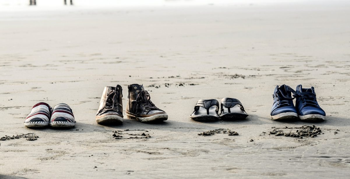 Shoes on a beach