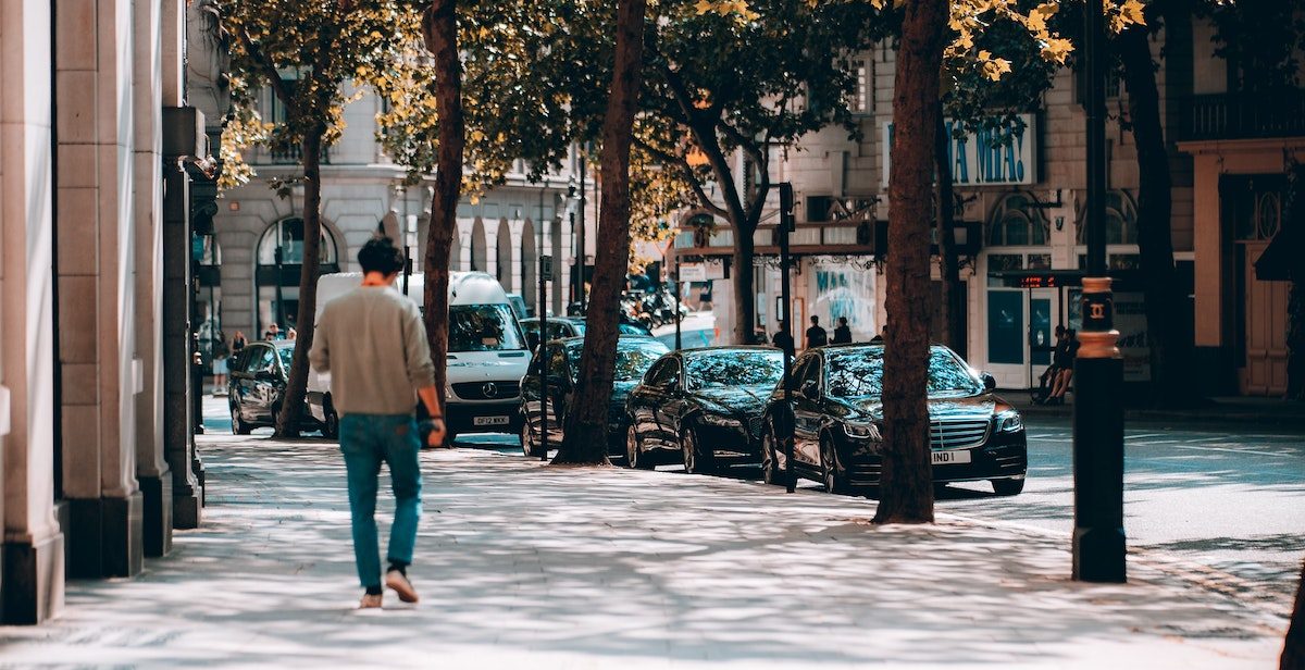 City street with trees