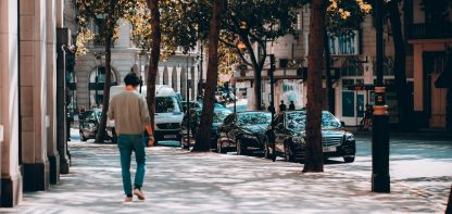 City street with trees